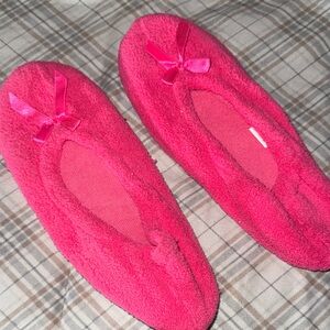 Women's Plush Ballet Slipper Slippers - Bright Pink
